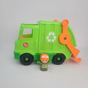 Fisher-Price Little People Recycle Truck Toddler Toy Green 2021 TESTED & WORKS